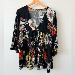 Free People Bella Floral Print Tunic Top